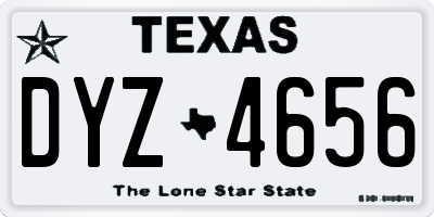 TX license plate DYZ4656