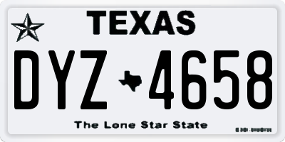 TX license plate DYZ4658
