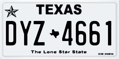 TX license plate DYZ4661