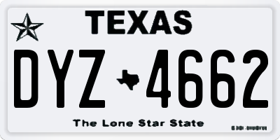 TX license plate DYZ4662