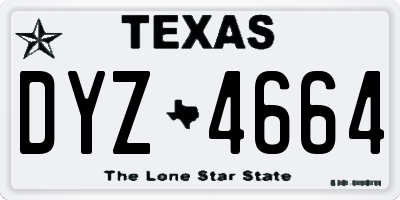TX license plate DYZ4664