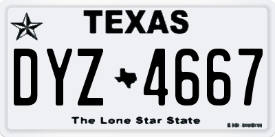 TX license plate DYZ4667