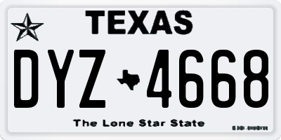 TX license plate DYZ4668