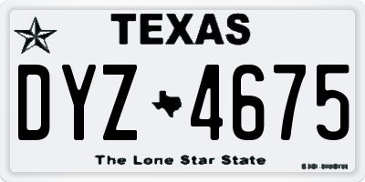 TX license plate DYZ4675