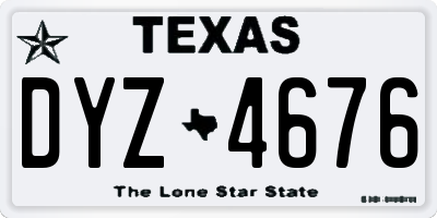 TX license plate DYZ4676