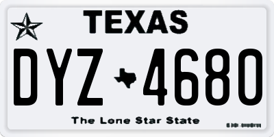 TX license plate DYZ4680