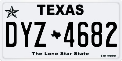 TX license plate DYZ4682