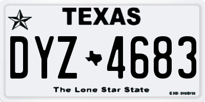TX license plate DYZ4683