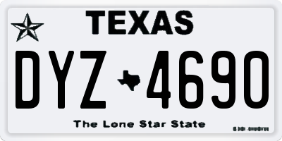 TX license plate DYZ4690