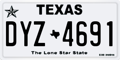 TX license plate DYZ4691