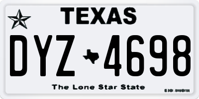 TX license plate DYZ4698