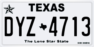TX license plate DYZ4713