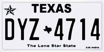 TX license plate DYZ4714