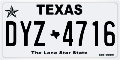 TX license plate DYZ4716