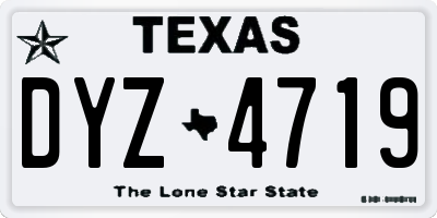 TX license plate DYZ4719