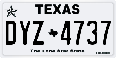 TX license plate DYZ4737
