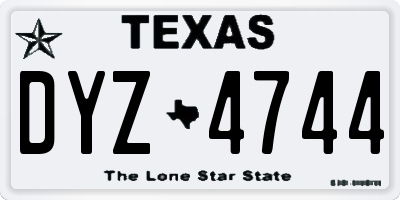 TX license plate DYZ4744