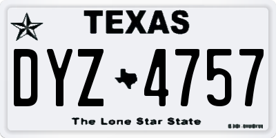 TX license plate DYZ4757