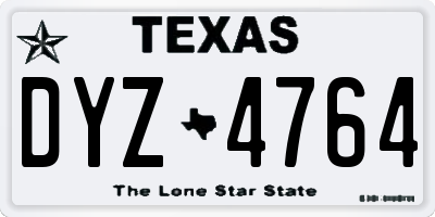 TX license plate DYZ4764
