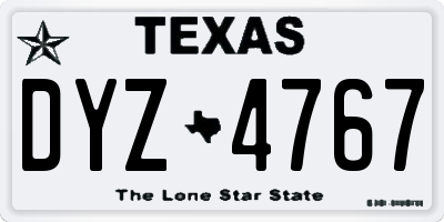 TX license plate DYZ4767