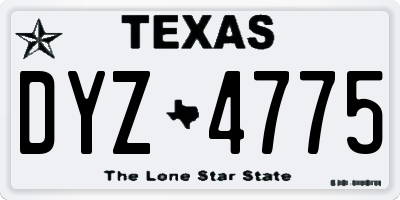 TX license plate DYZ4775