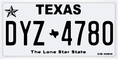 TX license plate DYZ4780