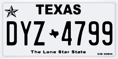 TX license plate DYZ4799