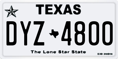 TX license plate DYZ4800