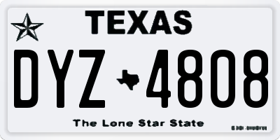 TX license plate DYZ4808