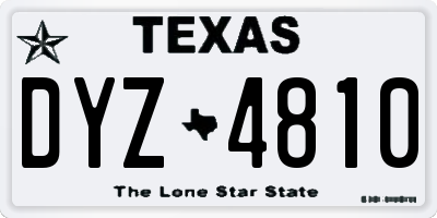 TX license plate DYZ4810