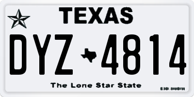 TX license plate DYZ4814