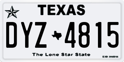 TX license plate DYZ4815