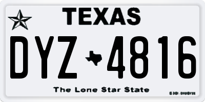 TX license plate DYZ4816
