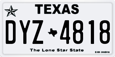 TX license plate DYZ4818