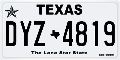 TX license plate DYZ4819