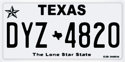 TX license plate DYZ4820