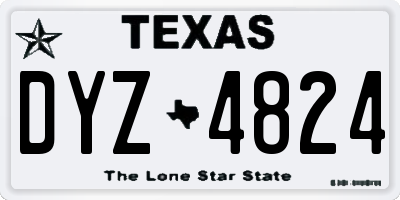 TX license plate DYZ4824