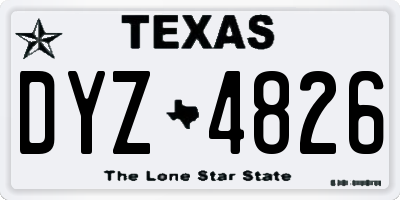TX license plate DYZ4826