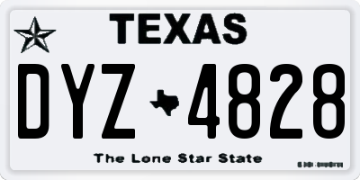 TX license plate DYZ4828