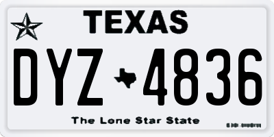 TX license plate DYZ4836