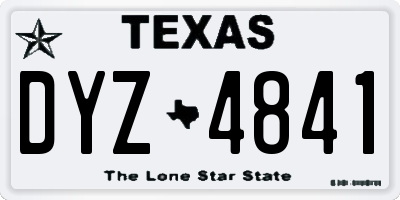 TX license plate DYZ4841