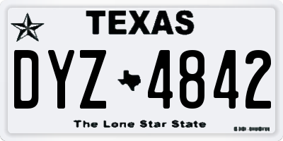 TX license plate DYZ4842