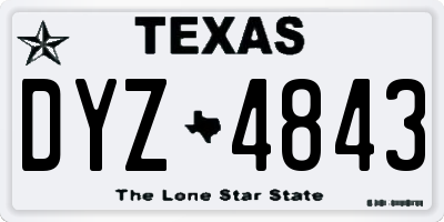 TX license plate DYZ4843