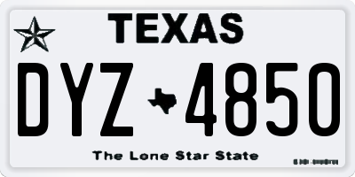 TX license plate DYZ4850