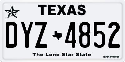 TX license plate DYZ4852
