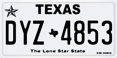 TX license plate DYZ4853