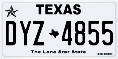 TX license plate DYZ4855