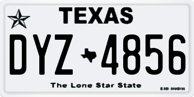 TX license plate DYZ4856