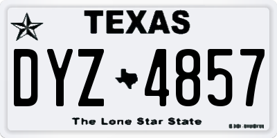 TX license plate DYZ4857