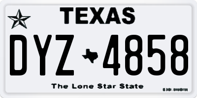 TX license plate DYZ4858